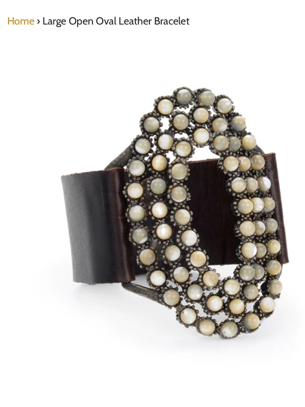 ReBels Designs Large Open Oval Leather Bracelet